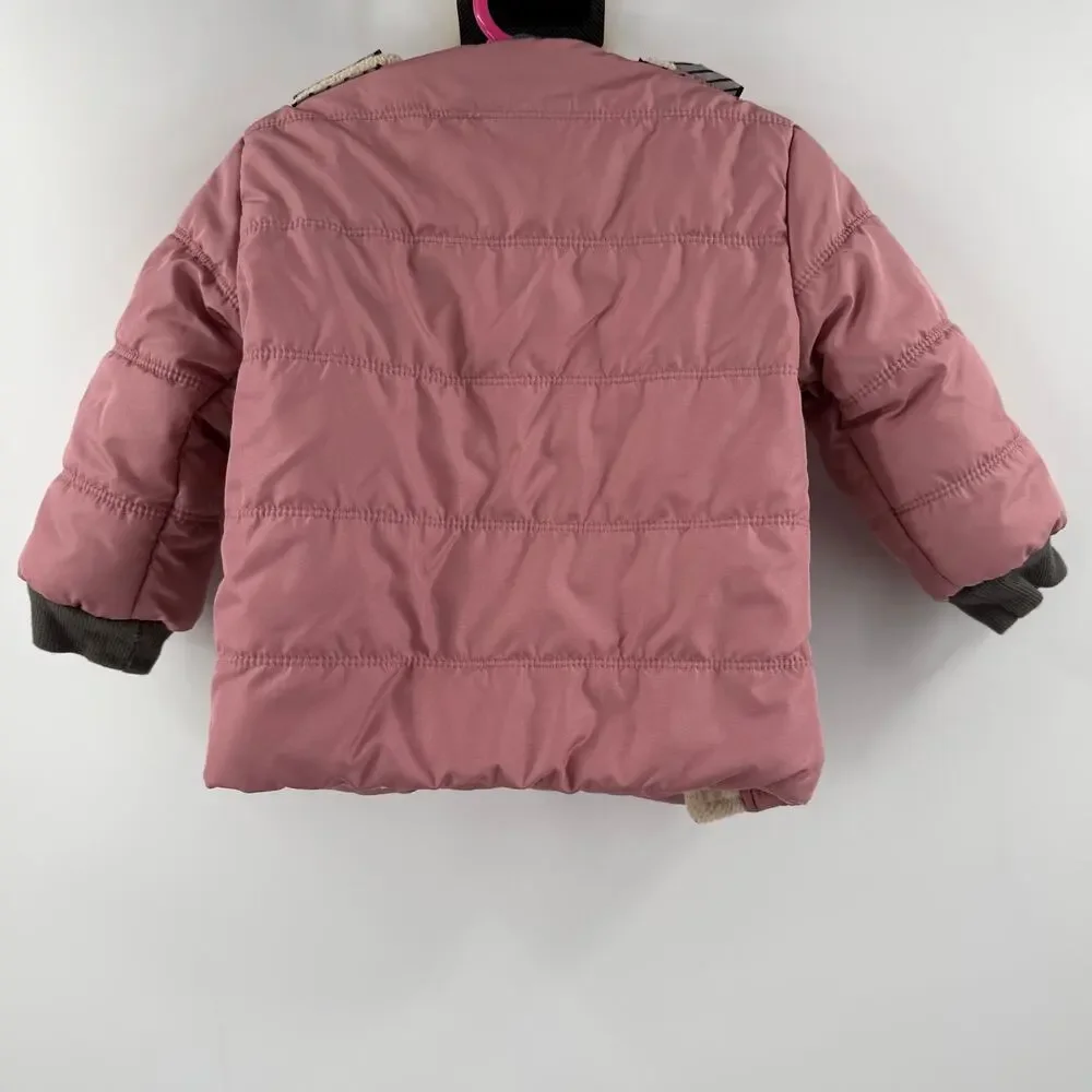 Buckle Me Baby Coat Size 18M Car Seat Safety Toddler Girls Pink Puffer Jacket